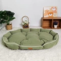 Green oval suede nest