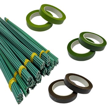 Floral Tape DIY Tulip Twist Stick Rose Bouquet Packaging Simulated Green Paper Tape 1 Roll for Journaling