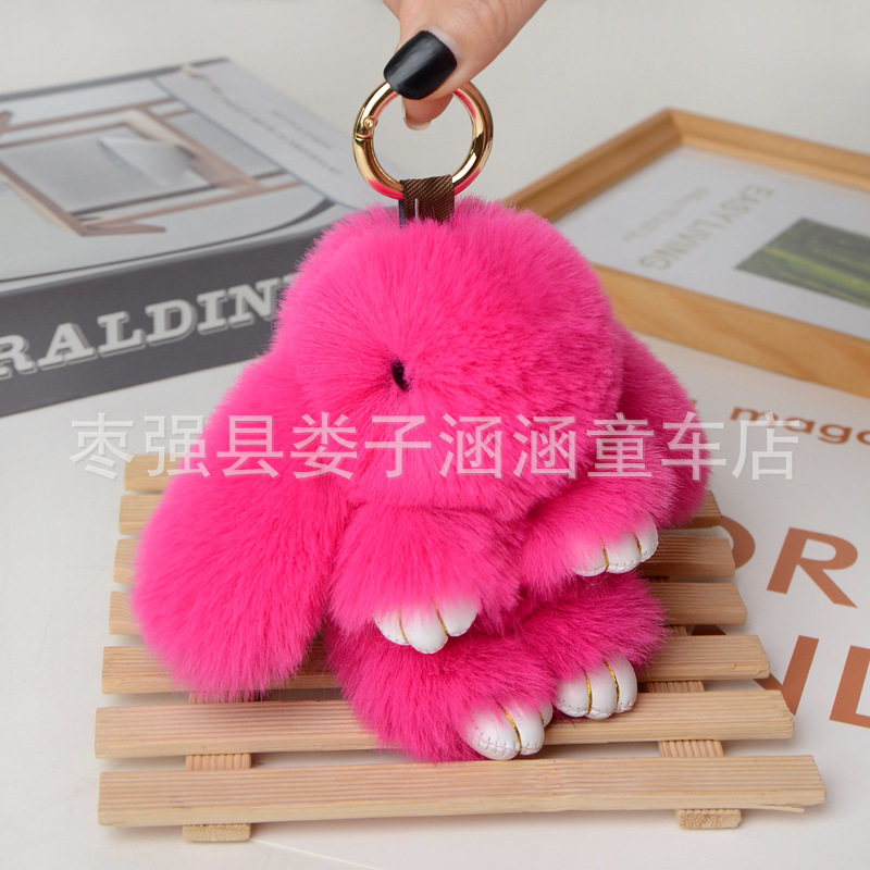 萌萌兔装死兔挂件仿獭兔毛汽车钥匙扣包包挂件小兔子挂件情侣挂件