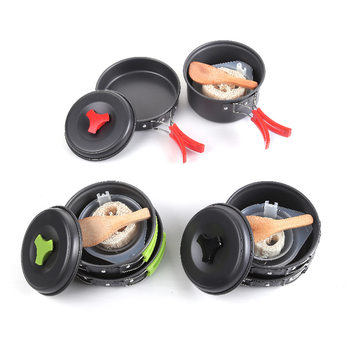 Amazon Explosions DS-200 Outdoor Portable Camping Set Pot for 1-2 People Picnic BBQ Pot Tableware