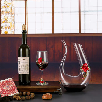 Factory Direct Sales Langcai Red Wine Glasses Lead-Free Crystal Glass Goblets Wine Glasses High-Value Gift Box Set