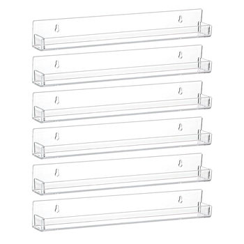 Transparent Acrylic Record Rack Wall-Mounted Nail Polish Storage Rack Magazine Display Rack Picture Book Rack Wall Storage Rack