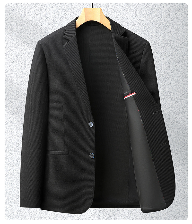 Áo blazer nam dáng ôm màu trơn phong cách Hàn Quốc, blazer mỏng nhẹ mùa xuân thu — Màu be, Màu đen, Xám trung tính