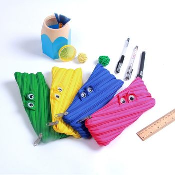 Creative Personality Funny One Zipper Pencil Case Student Pencil Case Cute Niche Pencil Case Pencil Case Small Monster Pencil Case