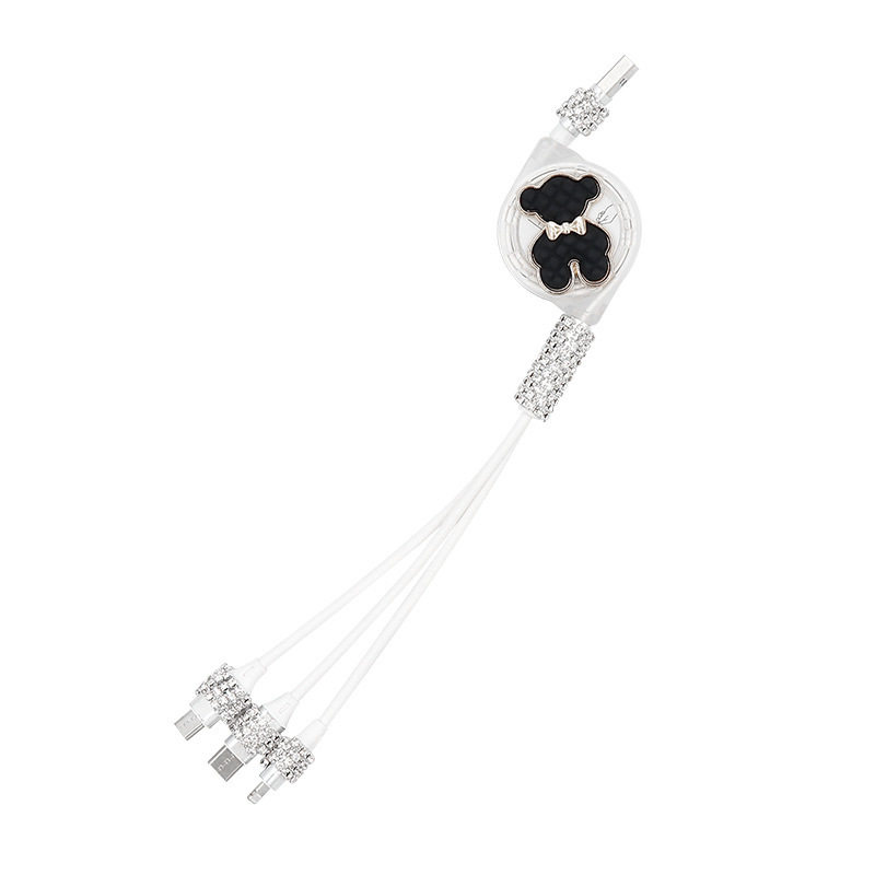 Car Charger tpyec fast charging car female one-to-three data cable for Huawei Android Apple three-in-one