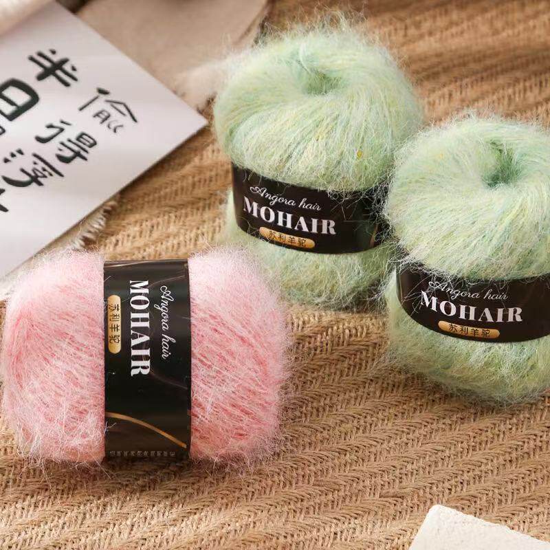 Suli Alpaca Mohair 25g Medium Thick Long Hair Mohair Thread Hand-Knitted Wool Hat Scarf Export