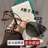 Internet Celebrity Same Style European and American Style Cat's Eye Color Changing Frame Women's Fashionable Light Luxury Anti-Blue Light Flat Mirror Ultra Light Myopia Frame