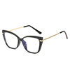 Cross-Border European and American Fashion Cat-Ear Glasses Frames for Women, Comfortable Spring Temples, Anti-Blue Light Flat Glasses 92197 Wholesale