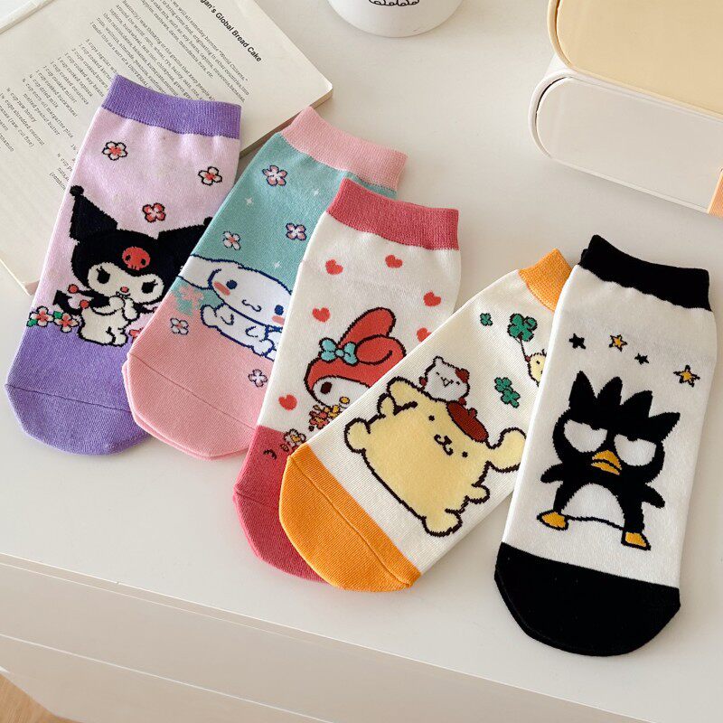 袜子女春秋薄款透气水果袜浅口隐形ins潮可爱日系船袜春夏学生袜