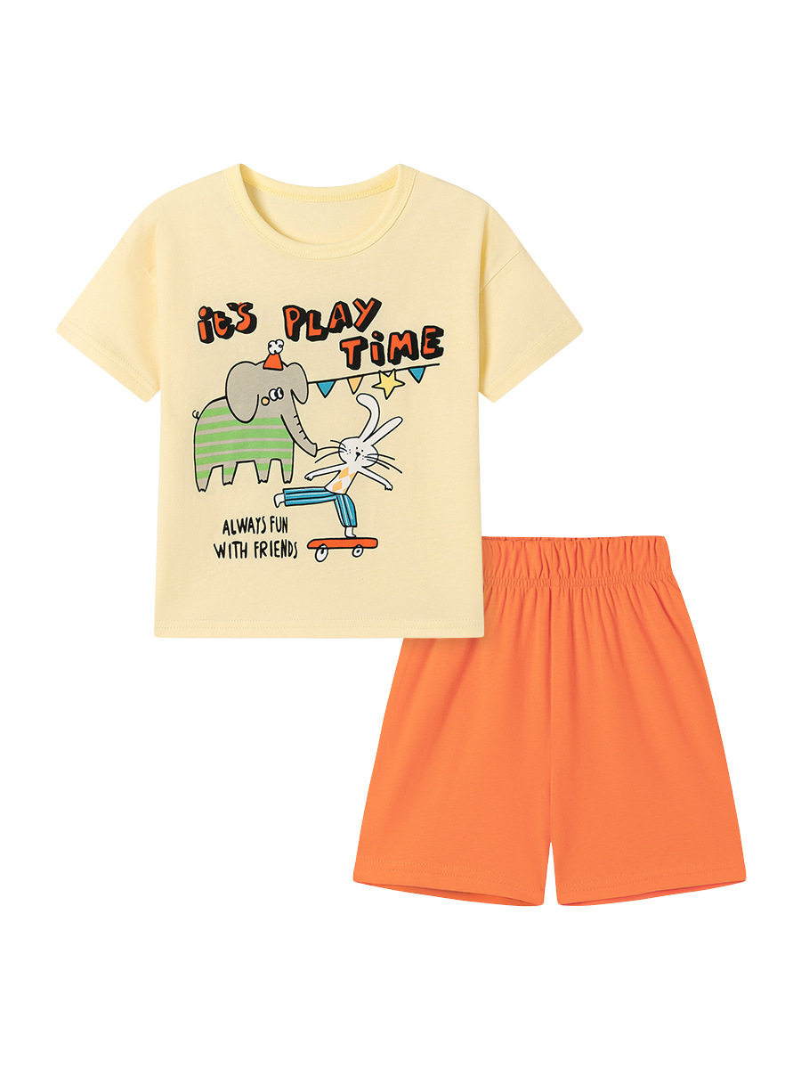 Girls' Cartoon Set, Summer Short-Sleeve Cute Kids' Outfit Wholesale