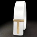 Gold buckle white
