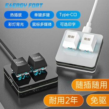 Customized Mini 2-Key Keypad Copy and Paste Hot-Swappable Office Game One-Click Password Design Illustration DIY