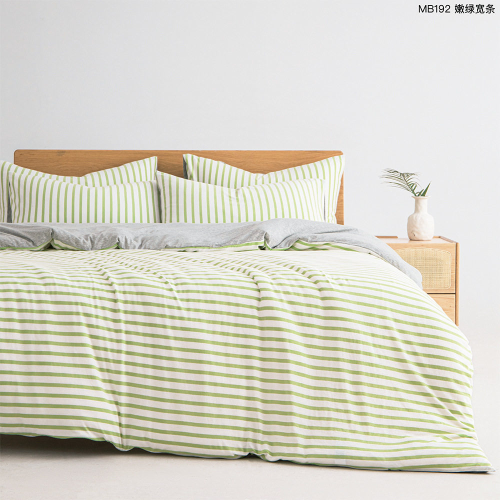 Good product cotton Tianzhu bedding four-piece set without printing quilt cover/pillowcase/bed hat or bed sheet bedding set