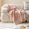 2025 New European Style Rose Blanket Thickened Warm Knitted Cover Blanket Nap Office Living Room Air Conditioner E18