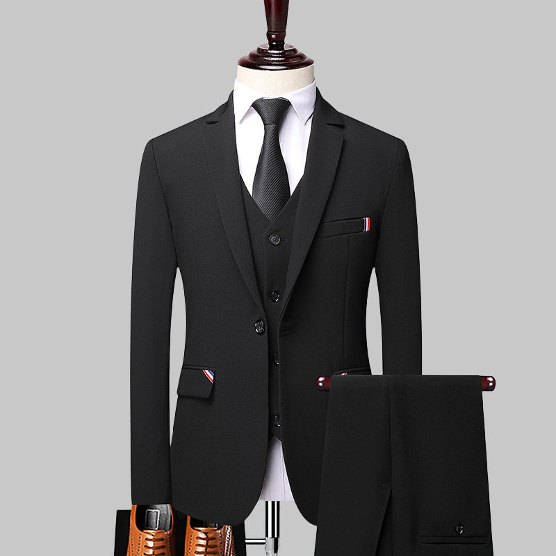 Bộ Vest Nam Slim Fit Phong Cách Hàn Quốc, Vest Chú Rể, Vest Công Sở Màu Đen, Xanh Dương, Xanh Da Trời