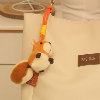 Internet Popular Cute Big Tail Squirrel Pendant Plush Toy Doll Cartoon Bag Pendant Keychain Doll