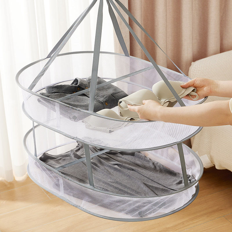 Multi-layer clothes drying net socks artifact clothes drying basket household sweater special clothes drying rack cashmere sweater tile net pocket