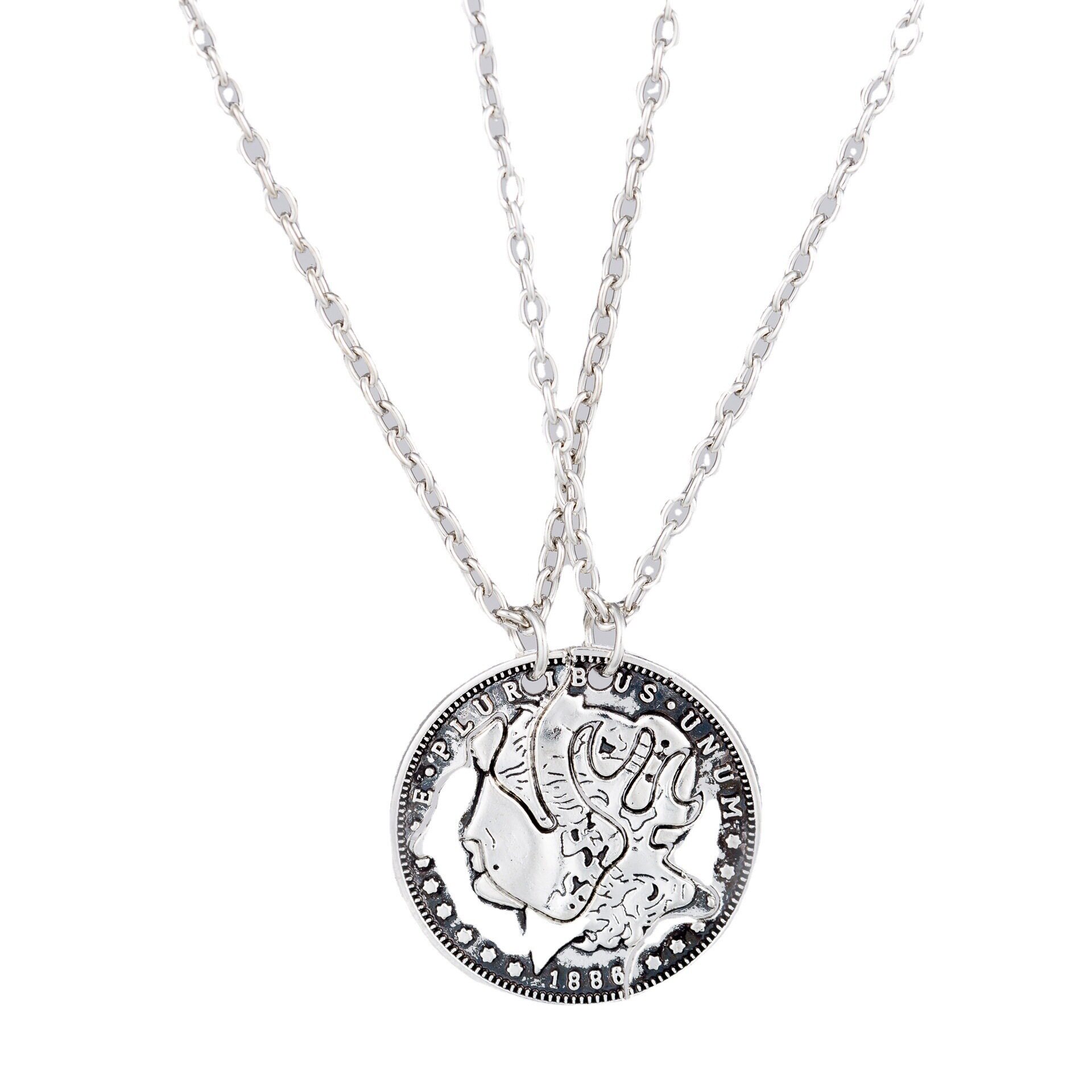 欧美饰品 BEST FRIENDS心型方块吊坠 闺蜜吊坠心形项链