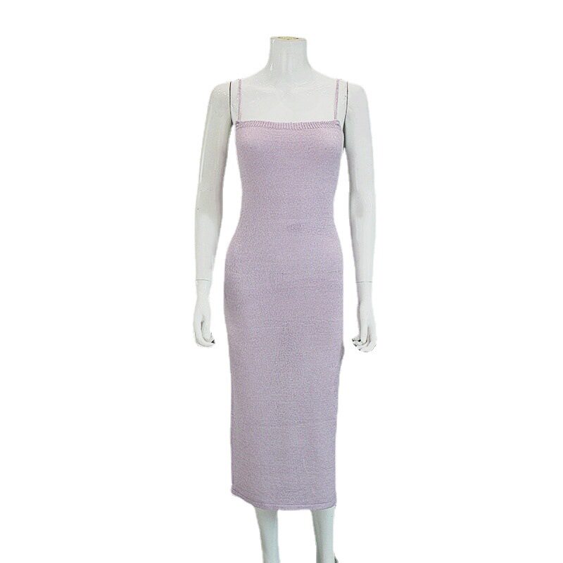Knit Bodycon Dress Sexy Backless Design Adjustable Straps High Slit Perfect for Parties and Night Out Wholesale