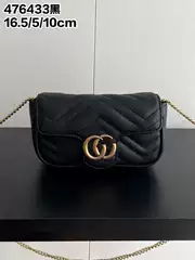 G mini Marmont Flap Bag Crescent Shape Quilted Leather Chain Shoulder Crossbody Bag Versatile