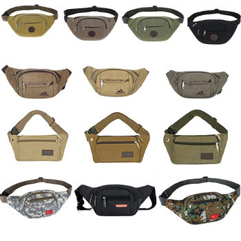 Factory direct new men's canvas sports waist bag women's leisure fashion Large Capacity Storage cash register waist bag