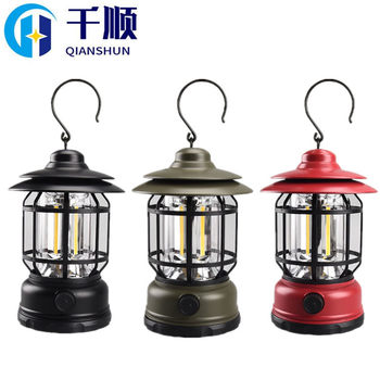 Cross-Border Retro Horse Lantern Led Camping Style Light Type-C Rechargeable Horse Lantern Super Long Standby Dimming Satchel Light Atmosphere Light