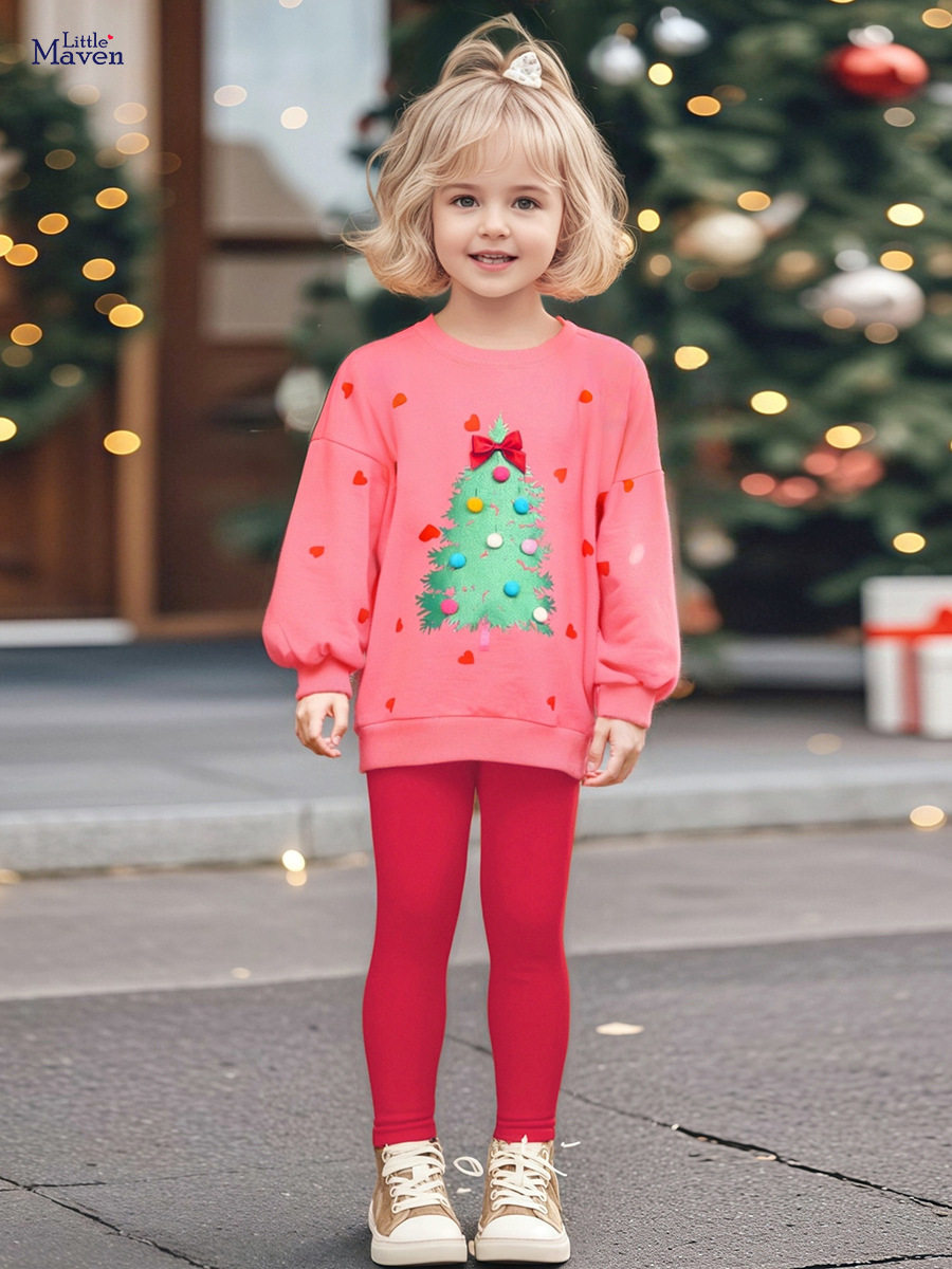 Nouvel ensemble fille Noël, tenue enfant style, vente en gros vêtements bébé automne