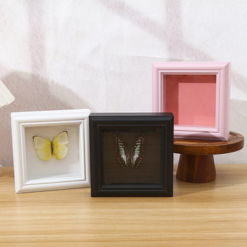 European Butterfly Collection Photo Frame Square Stereo Hollow Glass Photo Frame Table DIY Butterfly Insect Picture Frame