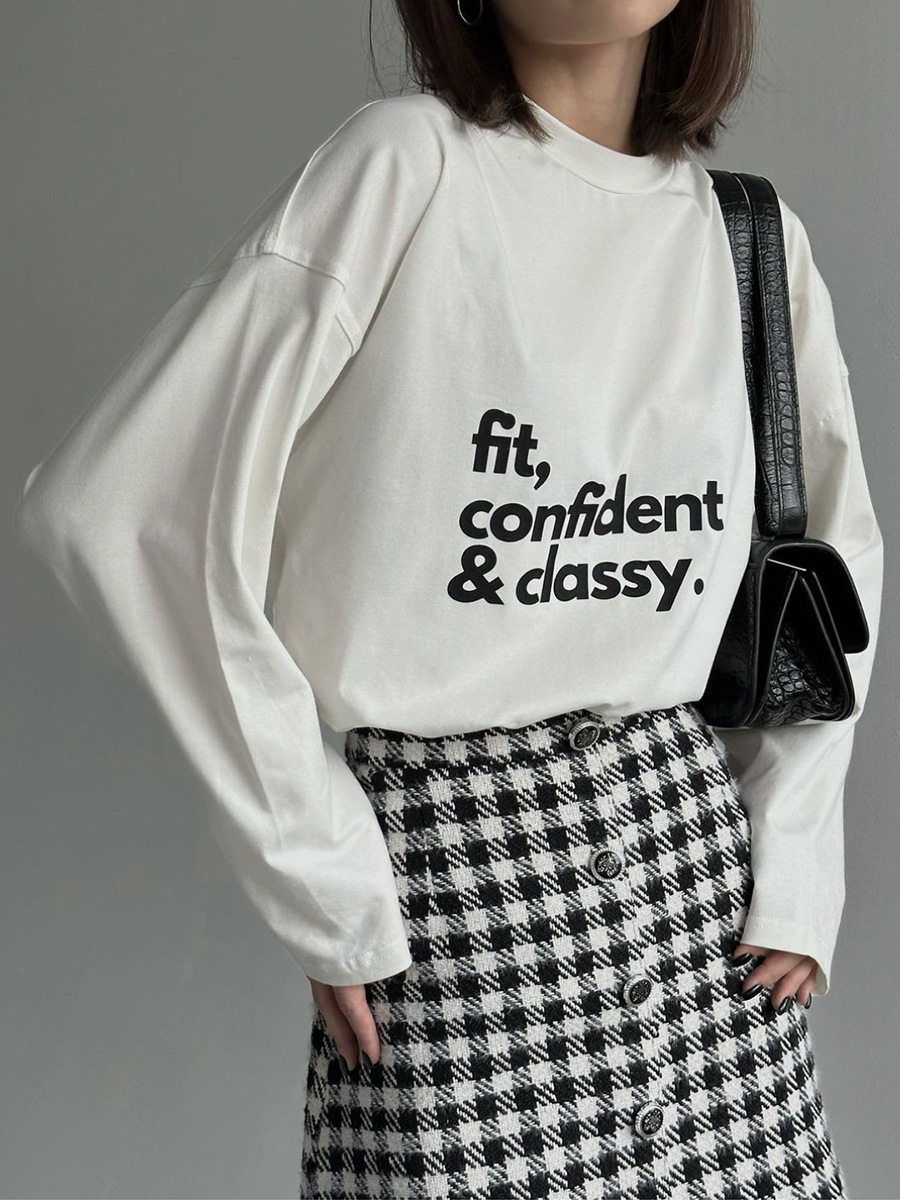Vintage American Graphic T Shirt for Women Loose Fit Long Sleeve Cotton Letter Print Casual Wear Ready to Ship