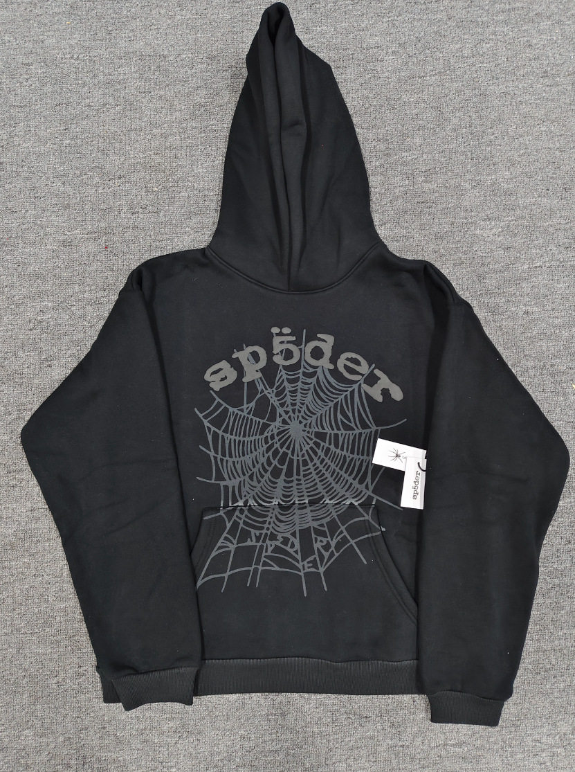 跨境爆款连帽衫555555美潮街头重磅宽松Sp5der卫衣卫裤男套装现货