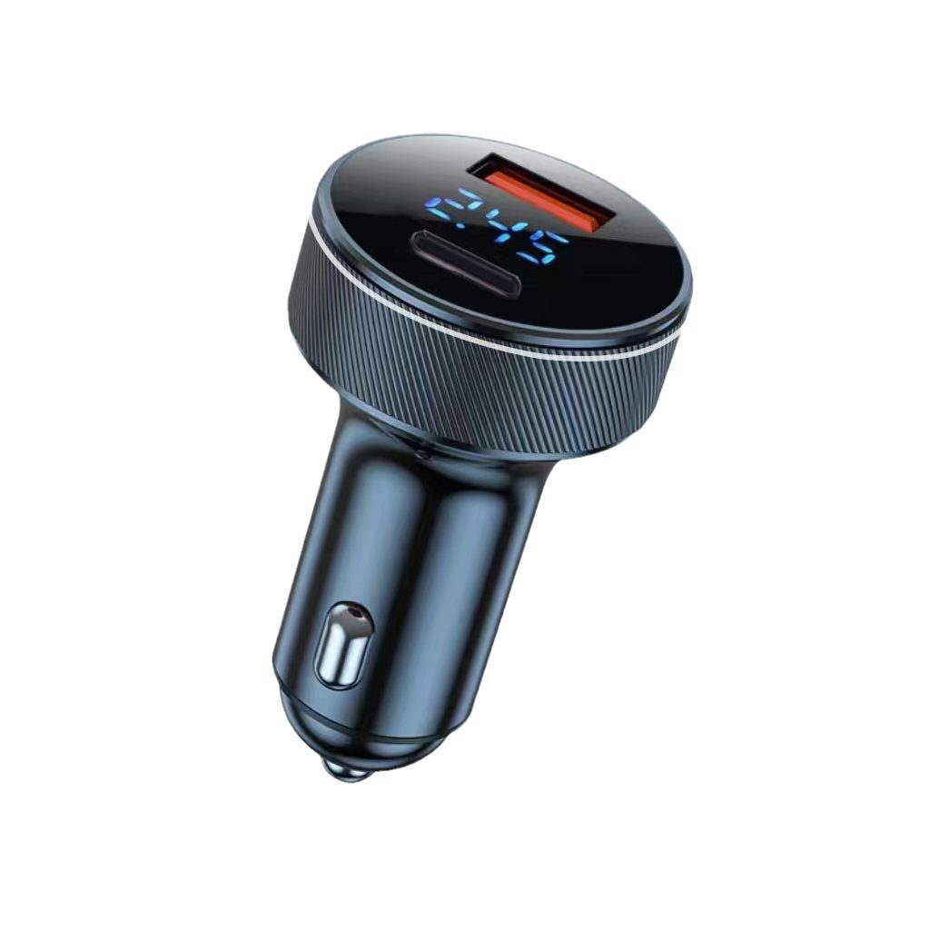 Digital Display Aluminum Alloy Wired Car Charger, One-To-Three Pd+Qc Fast Charging, Direct from the Manufacturer, Portable Flash Charging, High Efficiency