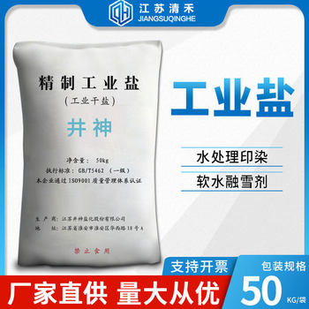 Factory-Supplied Jing Shen Industrial Salt 99% Content Industrial Sodium Chloride Fine Brine Treatment Snow Melting Agent Descaling Printing and Dyeing Rinse