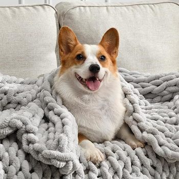 Hand Knitted Warm Chenille Blanket Home Decoration Soft Thick Yarn Knitted Blanket Air Conditioning Blanket Cross-Border Inse18