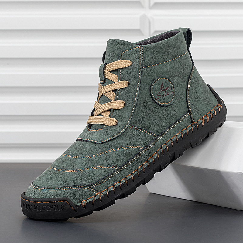 Giày Boot Cổ Thấp Nam Chất Liệu Vải Bông Big Size Ngoại Cỡ