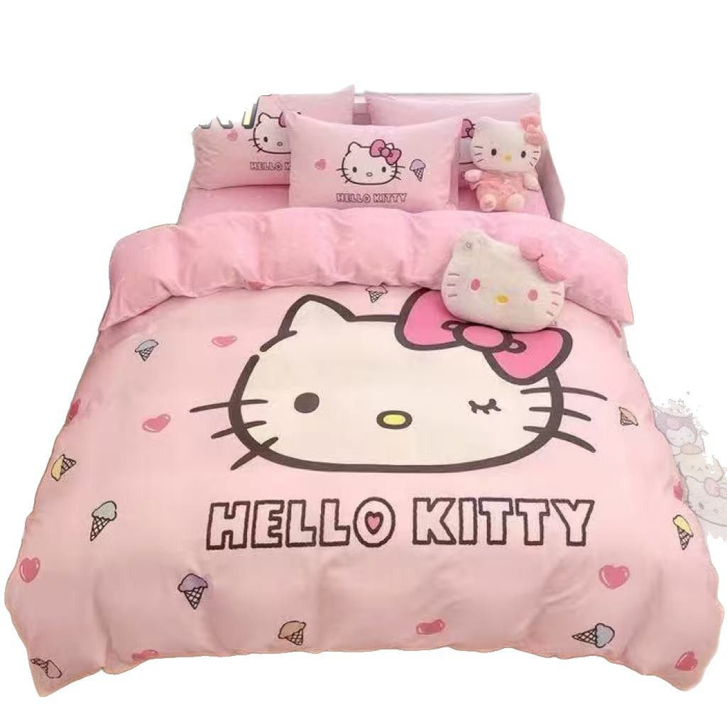 Cross-Border Cartoon Washed Cotton Four-Piece Set Sanrio Snoopy Four-Piece Bed Bag Set Standard Plus Size