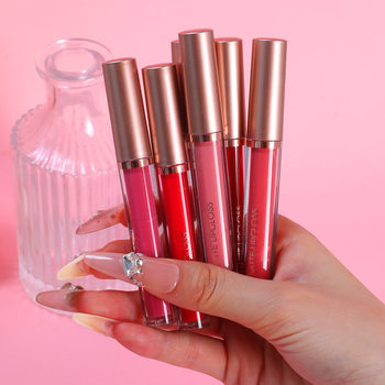 Cross-Border 1 Piece Matte Liquid Lipstick Lip Gloss Lip Mud Ice Cream Velvet Long-Lasting Lip Glaze Long-Lasting and Non-Fading