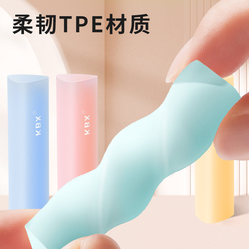 Kaba Bear Triangular Eraser, No Crumbs, Super Clean, Specially Designed for Primary School Students to Wipe into Strips, Wipe Clean Without Leaving Traces 2B