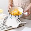 Japanese-Style Chiba Hand-Painted Handle Plate Bowl Instant Noodle Bowl Creative Trendy Oven-Safe Ceramic Tableware Set High Temperature Resistant