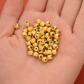 Strong color retention gold accessories diy jewelry ancient gold micro set zircon beads bracelet bracelet rope woven with beads