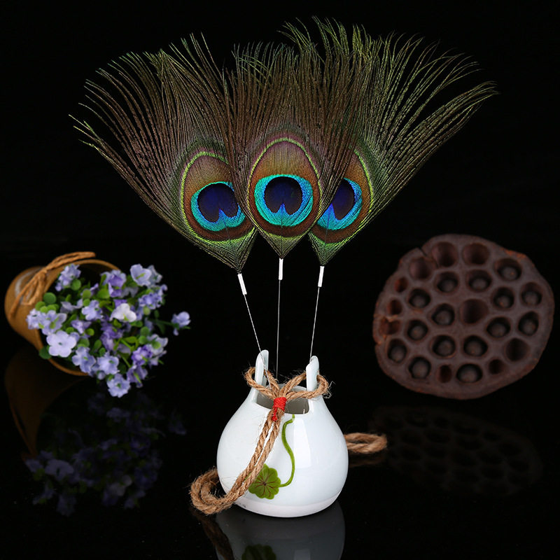 Ear picking Peacock hair hibiscus hair silver needle Peacock King sweep face hibiscus pestle hand professional ear picking tool Peacock hair wholesale