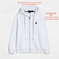 Zip-up cardigan, white with black label
