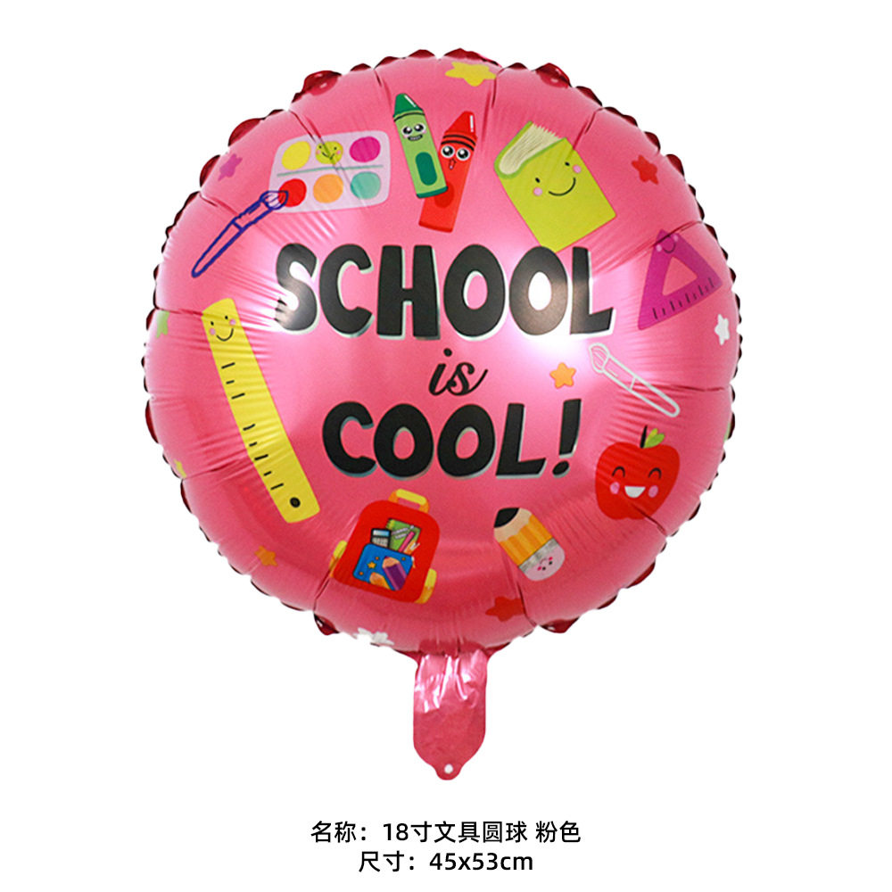 Cross-border Back-to-school Season Balloon Crayon Box Bag Pencil Shape Aluminum Film Balloon Opening Party Welcome to School Decoration