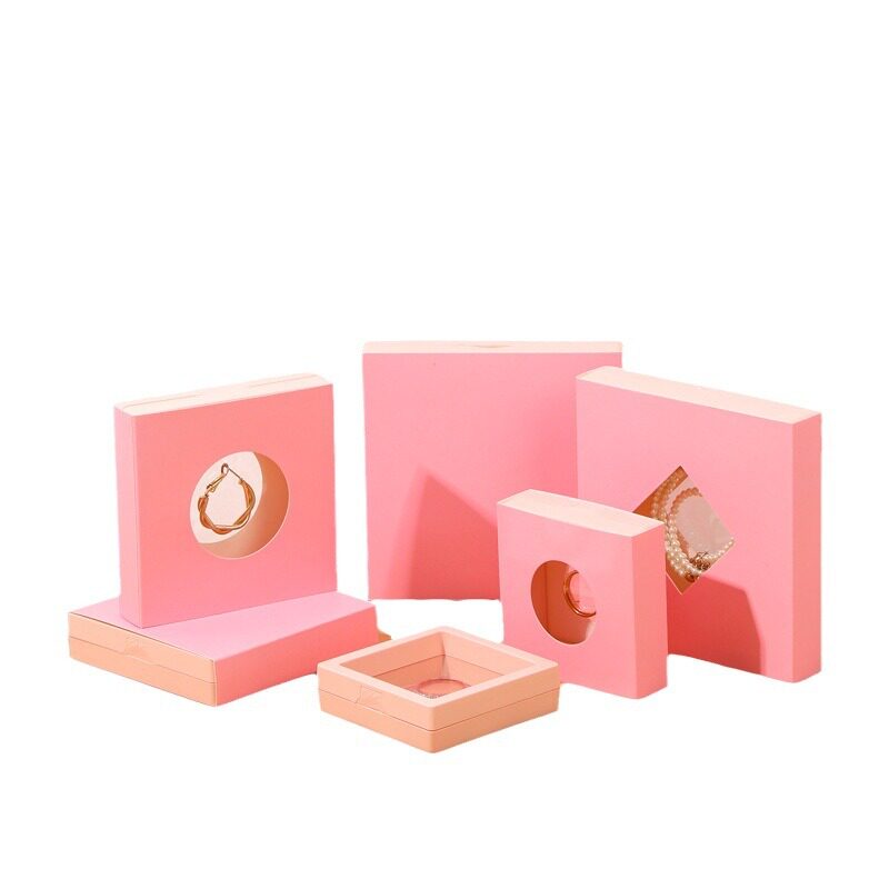 Jewelry Storage Box Pe Film Suspension Box Transparent Display Hand Necklace Ring Earrings Colorful Jewelry Gift Box