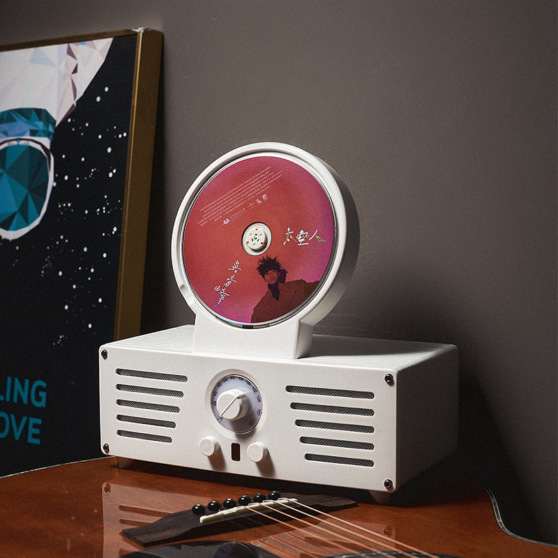 Cross-Border Popular Cd Player Cd Projector with Bluetooth Speaker Nostalgic Retro Radio Projection Cd Player