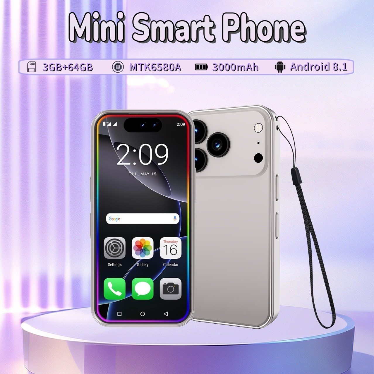 新款迷你跨境mini 17 ProMax4寸卡片机incell屏安卓10外贸手机