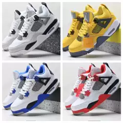 Foreign Trade High Version Qiao 4 Retro Sports Basketball Shoes Aj4 Couple Style Mid-Top Air Cushion Versatile Sports Shoes for Men and Women
