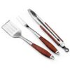 Manufacturer's Supply Barbecue Tool Set Combination Stainless Steel Barbecue Tools Bbq Outdoor Multi-Combination Three-Piece Wooden Handle