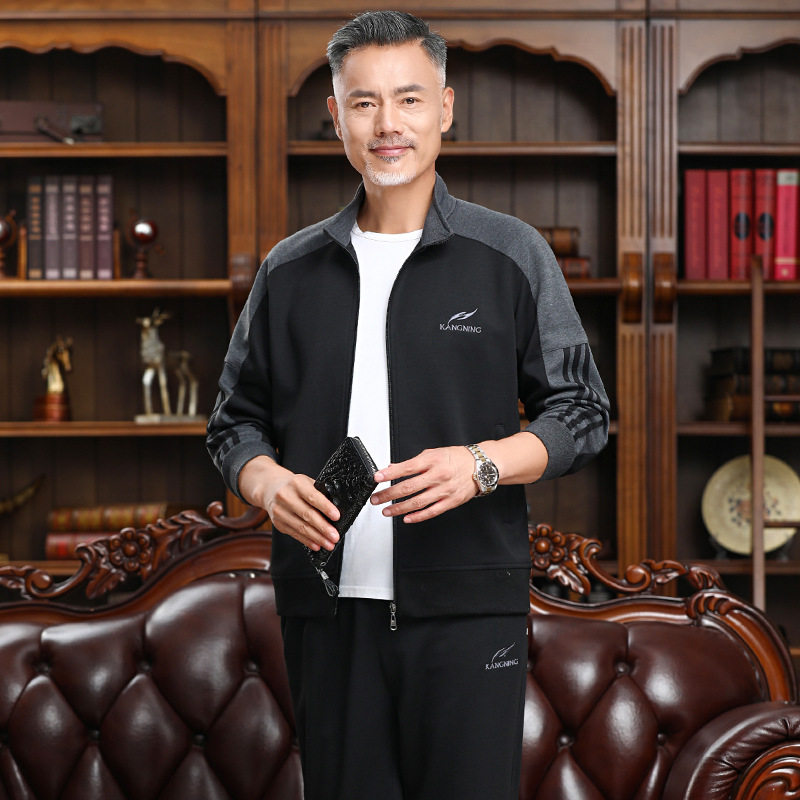 中老年人运动套装男春秋季2026年新款爸爸休闲装运动服两件套