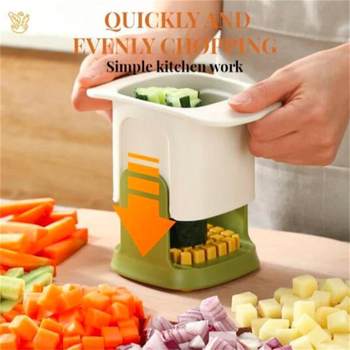 Household Vegetable Cutter Potato Radish Slitting Dicing Press Cutter 2 in 1 Vegetable Chopper