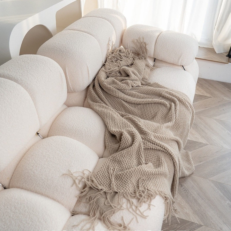 Colorful Knitted Blanket Wabi-Sabi Style Homestay Bedside Decorative Blanket Bed Towel Ins Nap Blanket Throw Blanket Sofa Blanket